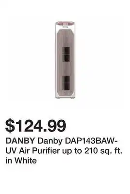 Newegg Danby dap143baw-uv air purifier up to 210 sq. ft. in white offer