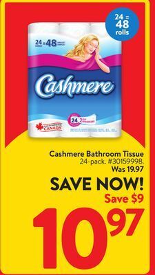 Walmart Cashmere bathroom tissue offer