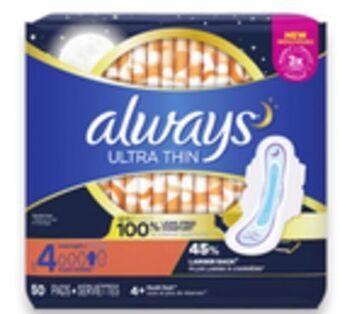 Walmart Always pads 36s - 62s or liners 136s offer