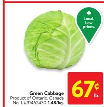 Walmart Green cabbage offer