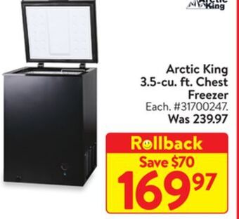 Walmart Arctic king 3.5-cu. ft. chest freezer offer