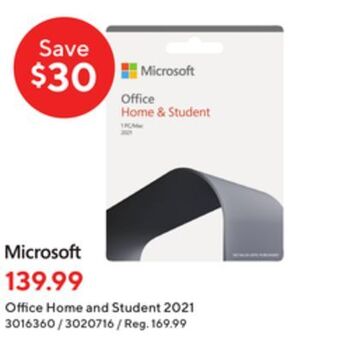 Staples Microsoft office home and student 2021 offer