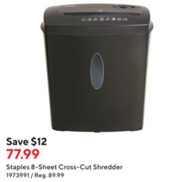 Staples Staples 8-sheet cross-cut shredder offer
