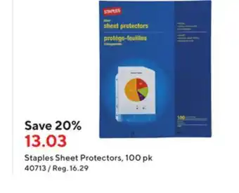Staples Staples sheet protectors offer