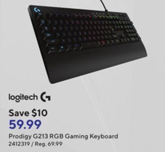 Staples Logitech prodigy g213 rgb gaming keyboard offer