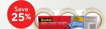 Staples Scotch heavy-duty shipping packaging tape offer