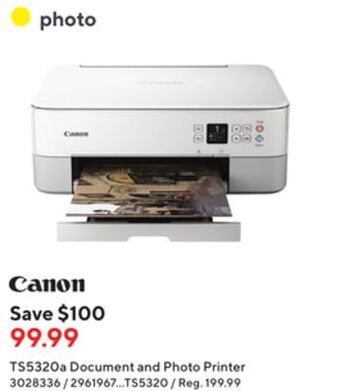 Staples Canon ts5320a document and photo printer offer