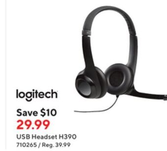 Staples Logitech usb headset h390 offer