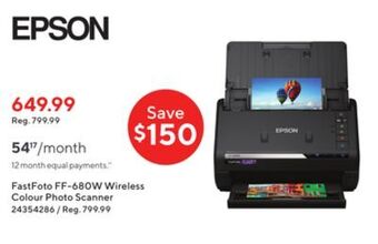 Staples Epson fastfoto ff-680w wireless colour photo scanner offer