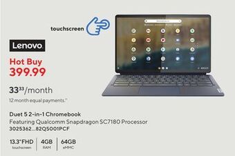 Staples Lenovo duet 5 2-in-1 chromebook offer