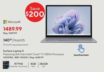 Staples Microsoft surface laptop 5 offer