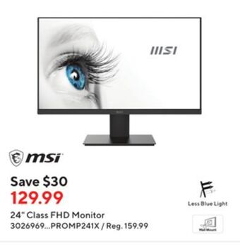 Staples Msi 24" class fhd monitor offer