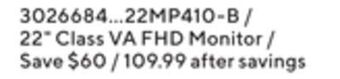 Staples Lg 22" class va fhd monitor offer