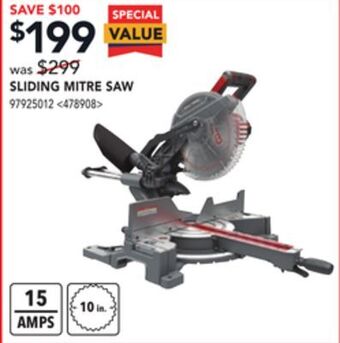 Lowe's Craftsman sliding mitre saw offer