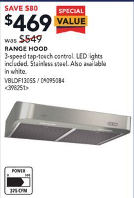 Lowe's Venmar range hood offer