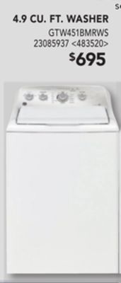 Lowe's Ge 4.9 cu. ft. washer offer