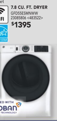 Lowe's Ge 7.8 cu. ft. dryer offer