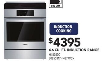 Lowe's Bosch 4.6 cu. ft. induction range offer