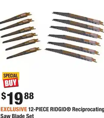 Home Depot 12-piece ridgid reciprocating saw blade set offer