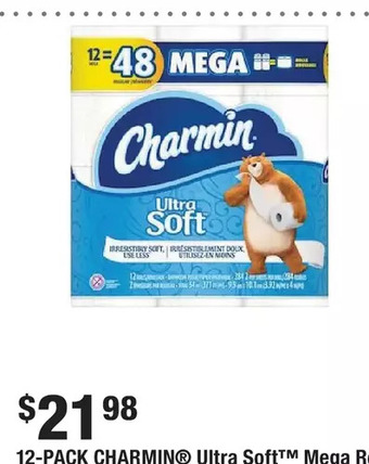 Home Depot 12-pack charmin ultra soft mega rolls offer