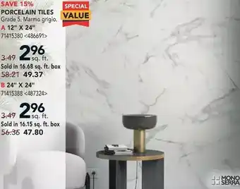Lowe's Mono serra porcelain tiles. 12" x 24" | 24" x 24" offer