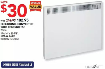 Lowe's Uniwatt electronic convector with thermostat offer