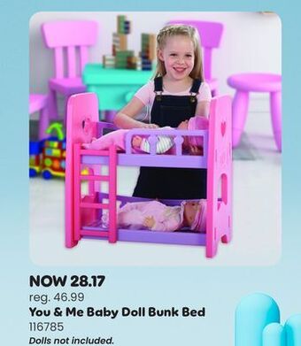 Toys R us You & me baby doll bunk bed offer