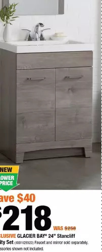 Home Depot Glacier bay 24" stancliff vanity set offer