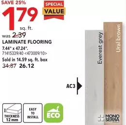 RONA Mono serra laminate flooring 7.44" x 47.24" offer