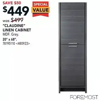 RONA Foremost "claudine" linen cabinet 20" x 68" offer