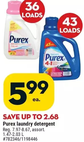 Giant Tiger Purex laundry detergent offer