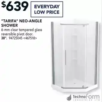 RONA Technoform "tarifa" neo-angle shower 38" offer
