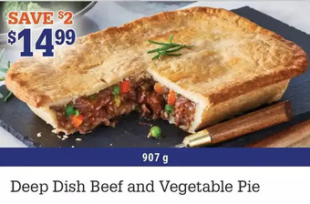 M & M Food Market Deep dish beef and vegetable pie offer