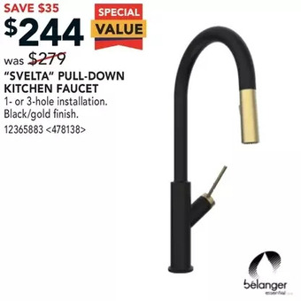 RONA Bélanger "svelta" pull-down kitchen faucet offer