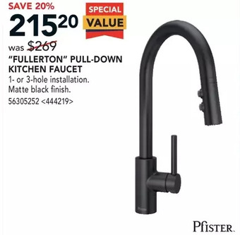 RONA Pfister "fullerton" pull-down kitchen faucet offer