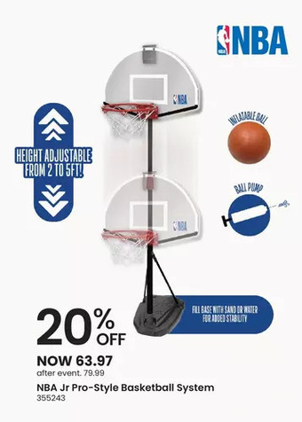 Toys R us Nba jr pro-style basketball system - r exclusive offer