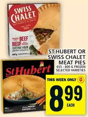 Food Basics St-hubert or swiss chalet meat pies offer