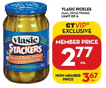 Giant Tiger Vlasic pickles offer