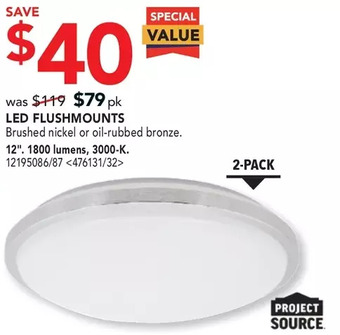 RONA Project source led flushmounts offer