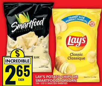 Food Basics Lay's potato chips or smartfood popcorn offer