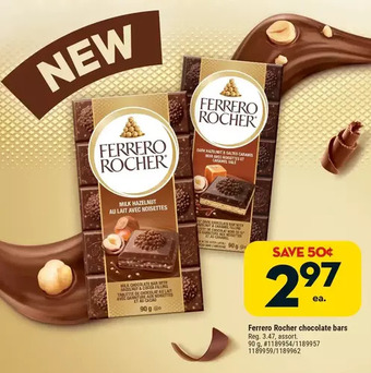 Giant Tiger Ferrero rocher chocolate bars offer