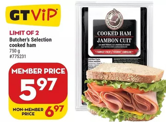 Giant Tiger Butcher's selection cooked ham offer