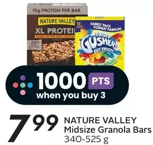 Sobeys Nature valley midsize granola bars offer