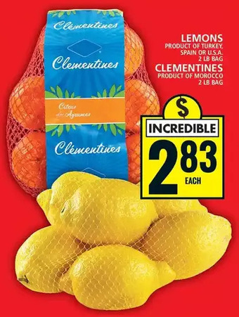 Food Basics Lemons | clementines offer