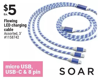 Giant Tiger Soar flowing led charging cable offer