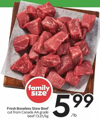 Sobeys Fresh boneless stew beef offer