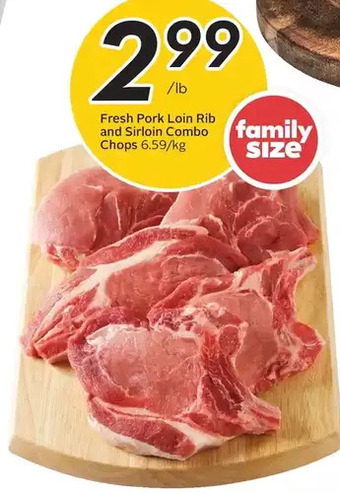 Sobeys Fresh pork loin rib and sirloin combo chops offer