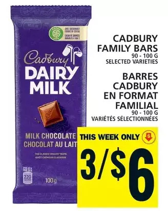 Food Basics Cadbury family bars offer