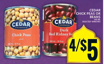 Food Basics Cedar chick peas or beans offer