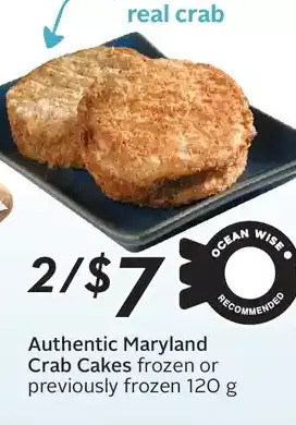 Sobeys Authentic maryland crab cakes offer